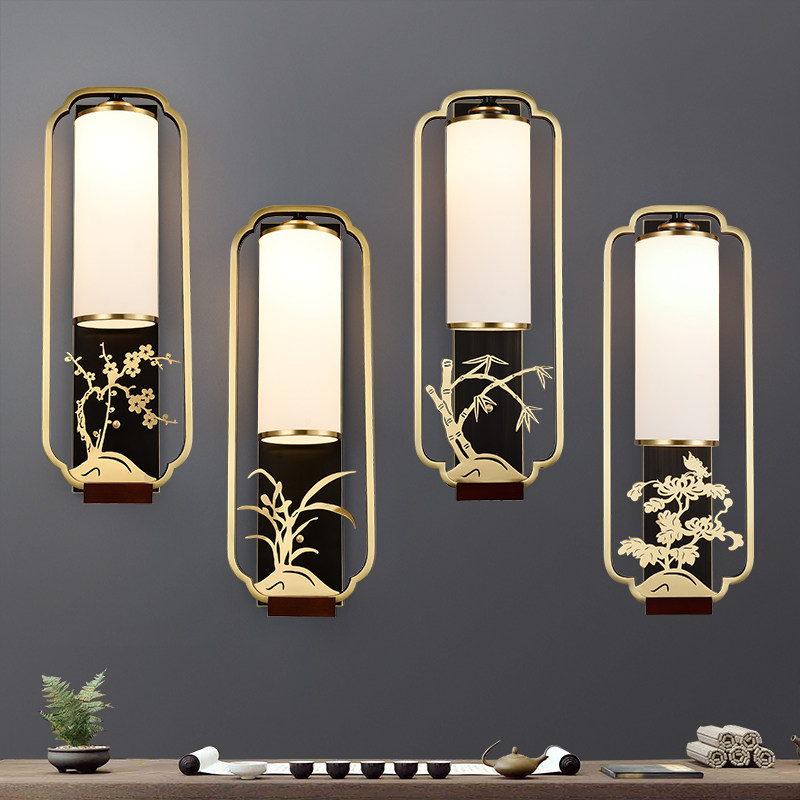 Full copper wall lamp Bedroom bed Headlights Nordic Living room Background wall Wall Lamp Creativity Modern Minima Light Lavish Aisle Wall Lamp