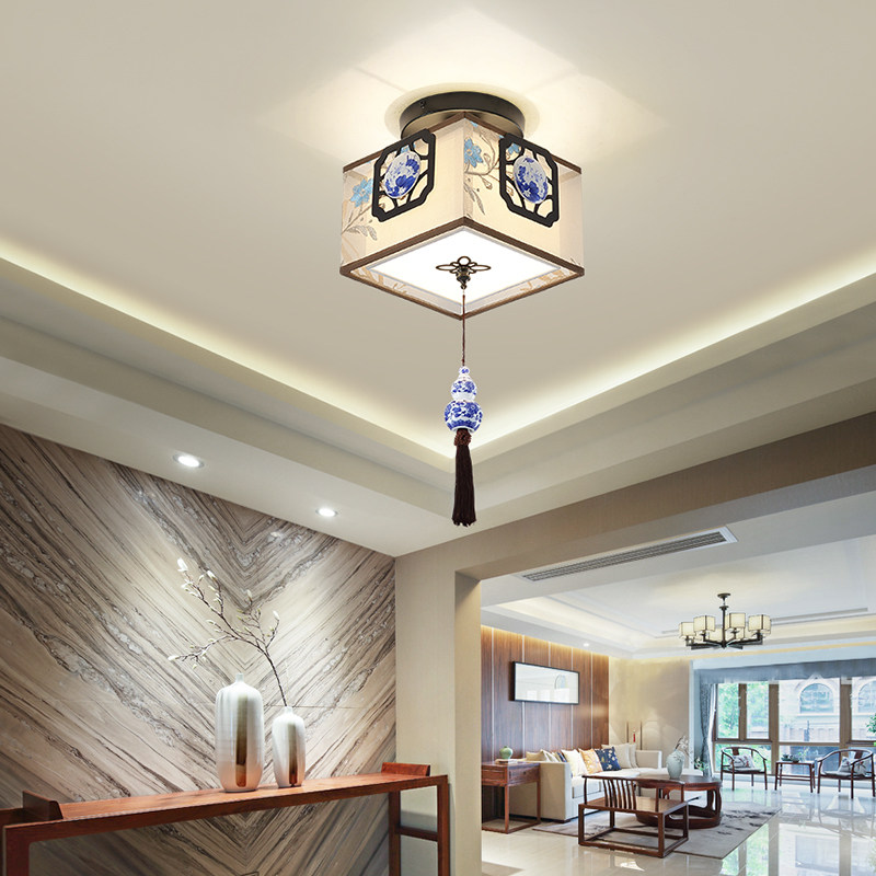 New Chinese suction ceiling lamp gangway balcony lamp Xuanguan corridor Cloud stone lamp simplified about modern lighting round full copper lamps