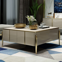 Light extravagant marble tea table TV cabinet combination suit minimalist living-room Nordic small household type ground cabinet tea table furniture