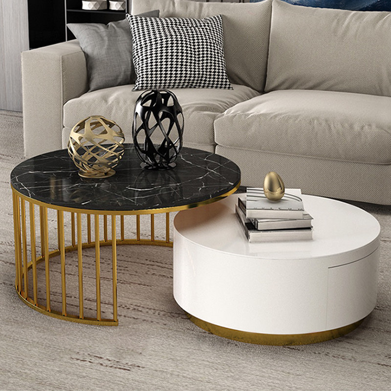 Modern light luxury coffee table combination post-modern minimalist table small living room minimalist marble coffee table