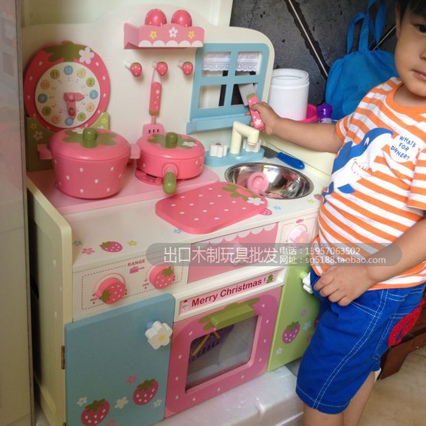 Nhà mô phỏng Nhà bếp Đồ chơi bằng gỗ cho trẻ em 2-3-6 tuổi Bếp nấu ăn Đồ dùng nhà bếp Cô gái Quà tặng - Phòng bếp dụng cụ bếp