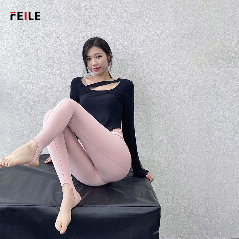 FEILE Hip Lifting Quick Dry Peach Hip Fitness Pants Feminine Fashion High Waist Shaping Hot Sale Leggings Autumn Style