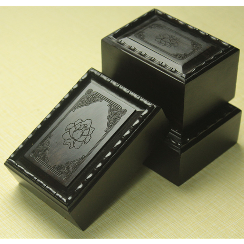 Seal box jewelry box Ebony mahogany wood jade Buddha bead hand string antique collection box packaging storage box