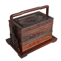 Wooden box small wooden box box mahogany multi-separation jewelry storage box portable gift box wooden retro jewelry box Jade peed box