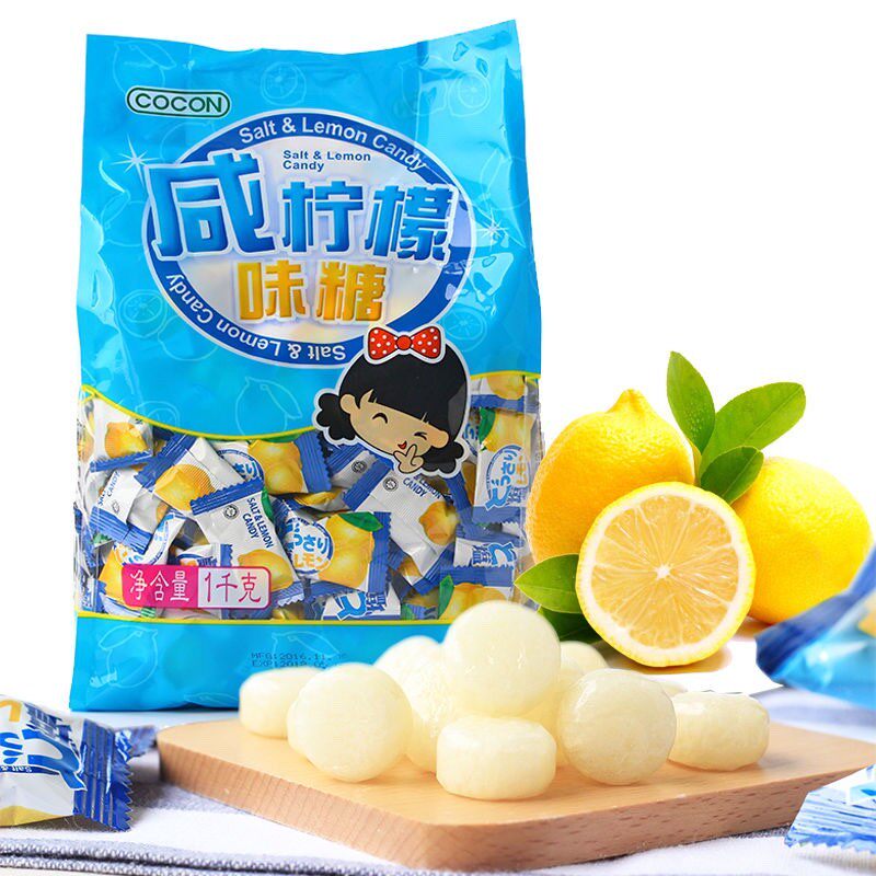Malaysia imported Kekang salty lemon candy 1000g multi-flavor fruit juice hard candy 6 flavors 350g