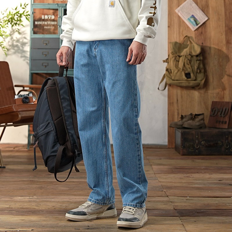 Carhartt 105119 Carhartt Jeans Pure Cotton Washed Mid-Waist Straight Loose Work Pants B17 Upgrade