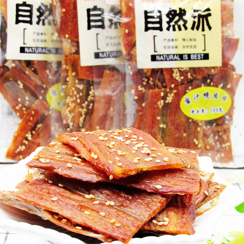 Natural pie honey eel slices 100gx2 bags Sesame grilled eel Grilled fish Dried fish Ready-to-eat seafood Dried specialty