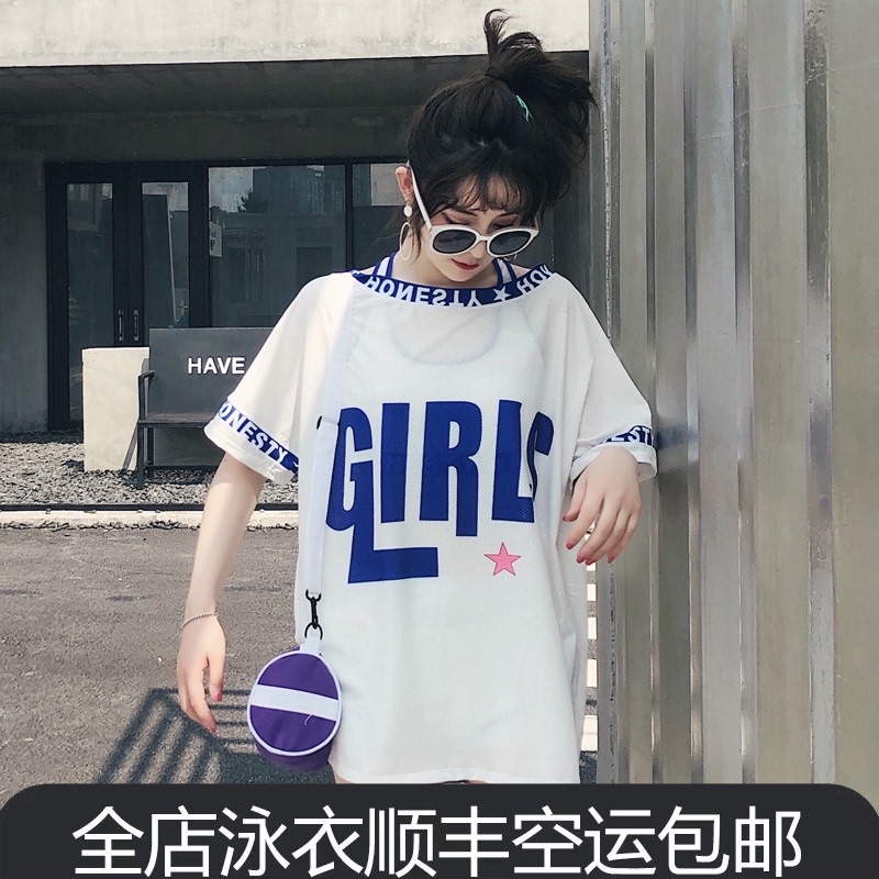 Lanhai Swimsuit Women's Two-Piece Three-Piece Small Chest Gathering to Cover Belly Skinny Conservative Students Korea Xiaoxiang Wind Hot Spring