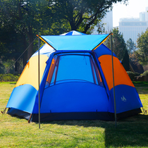 Fully automatic quick-opening tent outdoor 3-5 people 5-8 people camping double layer thick anti-rainstorm yurt sunscreen camping