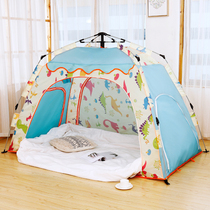 Fully automatic tent childrens indoor home sleeping warm single and double boy girl princess bed bed separation artifact