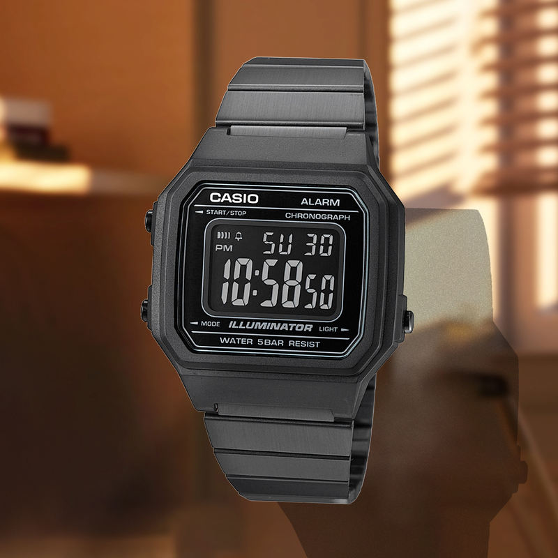 Casio Retro Square Black Warrior Men's Multifunctional Electronic Watch Women's B650Wb-1B
