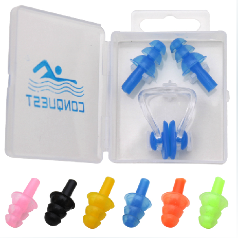 Swimming nose clip Professional swimming earplugs Nose clip set Anti-choking water swimming equipment Adult children swimming non-slip