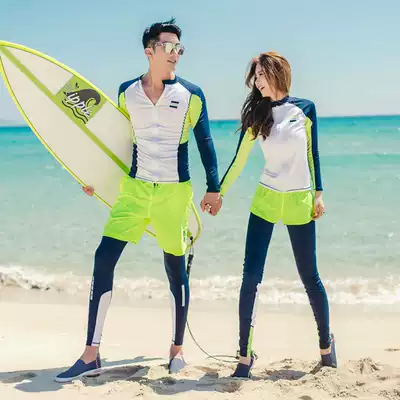 Korean wetsuit Women's two-piece couple jellyfish suit Surfing snorkeling suit Men's wetsuit swimsuit long-sleeved five-piece suit