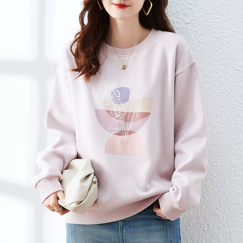 九月陌墨 Модная утепленная толстовка, демисезонный лонгслив, в корейском стиле, 2024 года