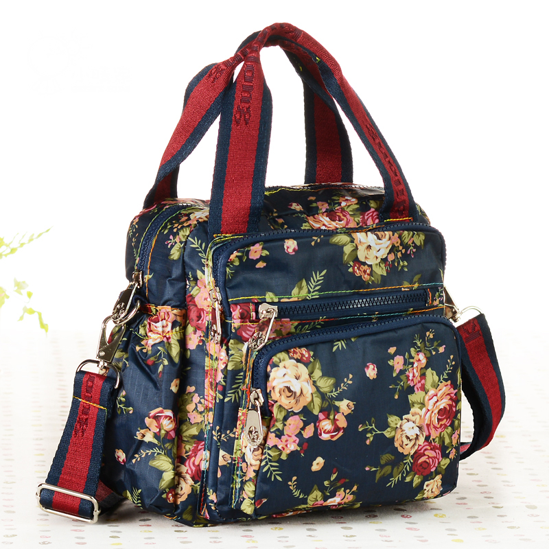 Waterproof hand inclined satchel with double shoulder bag for three uses female bag cloth bag multi-pocket Mama bag large capacity multifunction bag bag