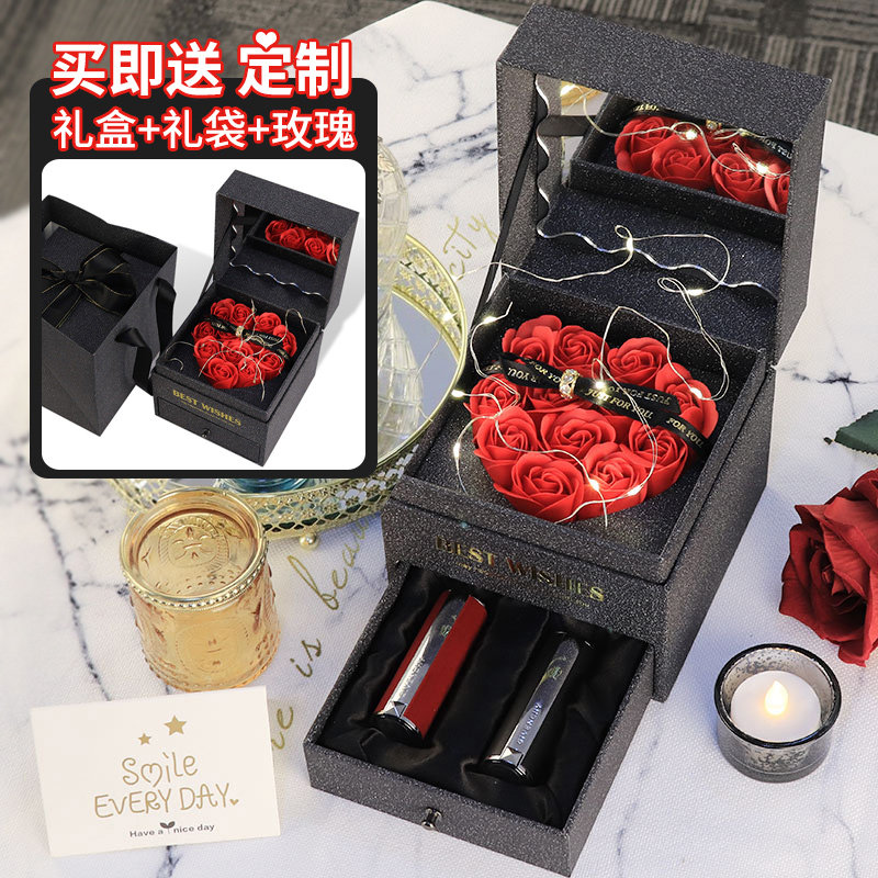 Chronicle Sanskrit small sheep leather mouth red gift box suit red velvet n37n36 306333 Valentine's Day things big cards-Taobao