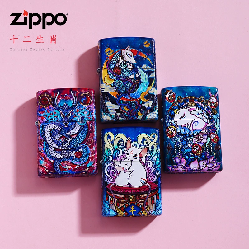 zippo nhẹ chính hãng chính thức màu gốc in loạt cung hoàng đạo cá nhân quà tặng sáng tạo - Bật lửa