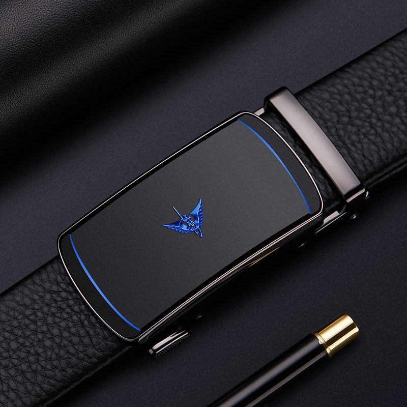 Rav Laurenma ball men's belt pure headband Bull Leather Youth Casual Automatic Button Trendy Pants With Genuine Leather Business Belt Man