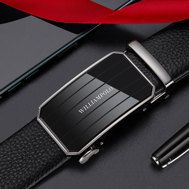 Rav Laurenma ball men's leather strap genuine leather automatic buckle youth minimalist business young upscale pure cow leather pants belt