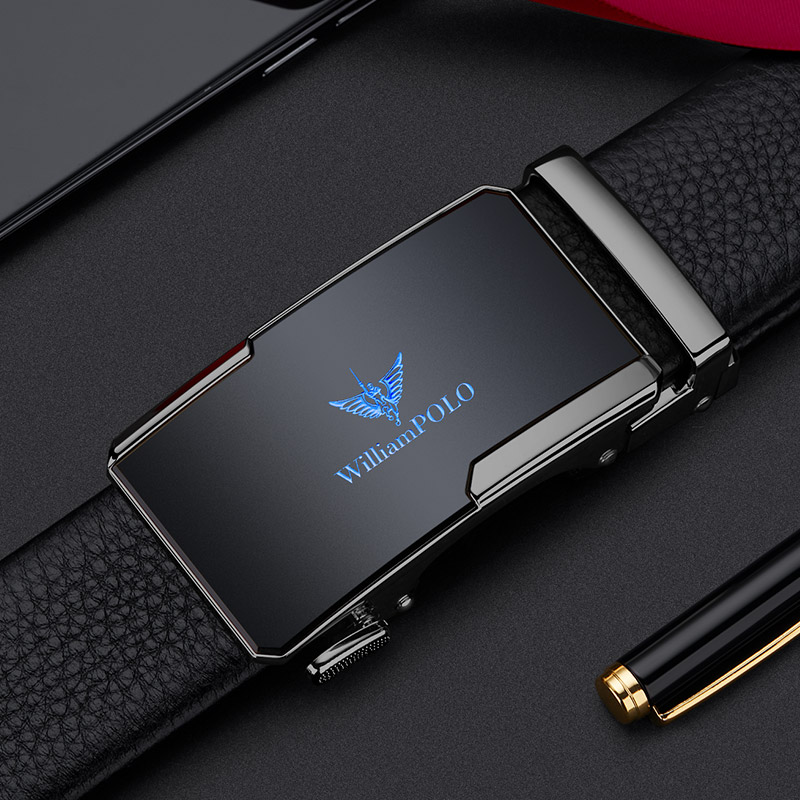 Men's belt genuine leather automatic buckle youth minimalist business young people upmarket Rafa Laurenma ball pure cow leather pants belt