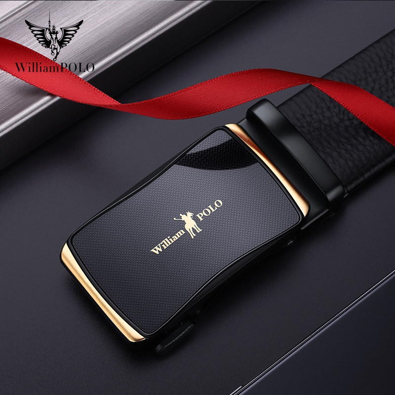 Rav Laurenma ball men's leather strap genuine leather automatic buckle business youth tide young head layer pure cow leather brand pants belt