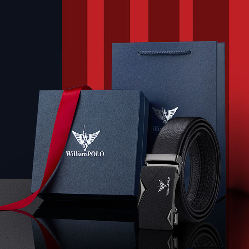 Ralph Lauren polo leather belt men's tide automatic belt head layer pure cowhide young simple and versatile business men's pants belt