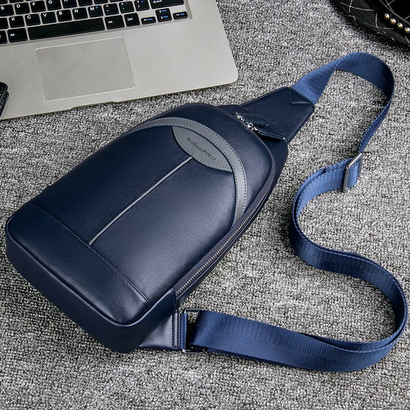 Rav Laurenma ball genuine leather men's chest bag new wave male and Korean version inclined shoulder bag men's bag single shoulder bag cow leather shoulder bag men