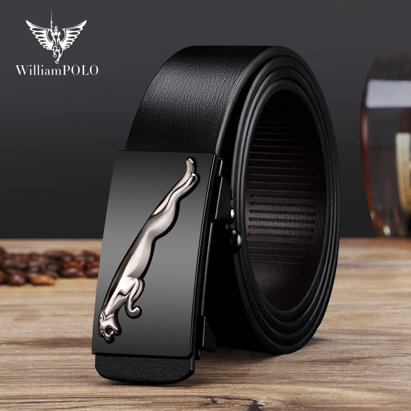 Royal Rafa Laurenma ball leather strap male toothless automatic buckle strap genuine leather young pants with pure cow leather leopard head belt tide