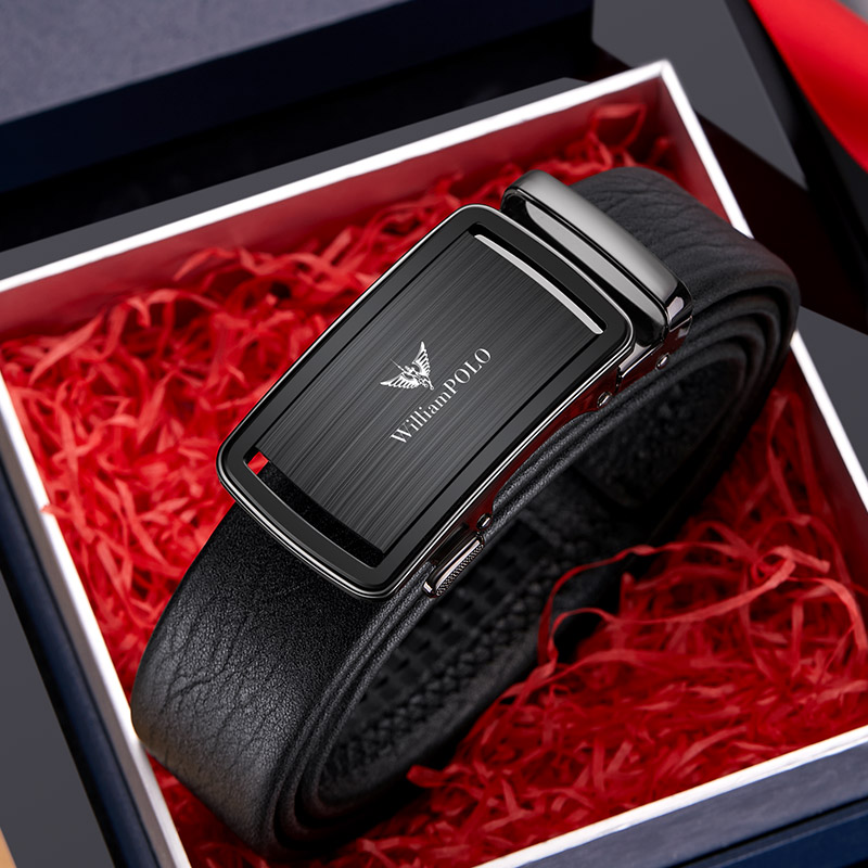 Rav Laurenma ball leather belt male tide young man genuine leather head layer cow leather upscale automatic buckle pants with fashion 100 hitch version of the belt