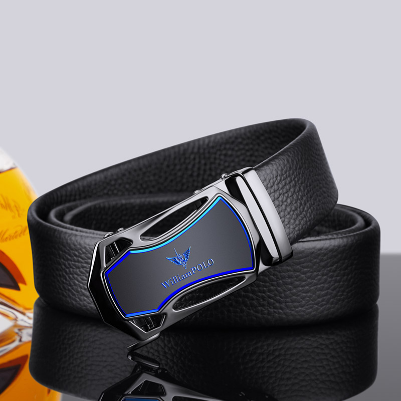 Belt men's leather 2021 new trends 100 hitch a business pure cow leather upscale young Rafa Laurenma ball men's pants belt