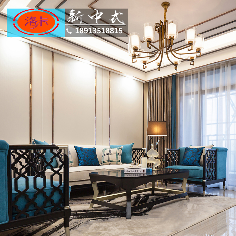 New Chinese Sofa Sofa Couple Couple Room Sales Building Villa Light Luxury Sofa