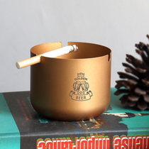 Stainless steel ashtray trendy creative home living room personalized covered windproof ashtray custom bar ashtray