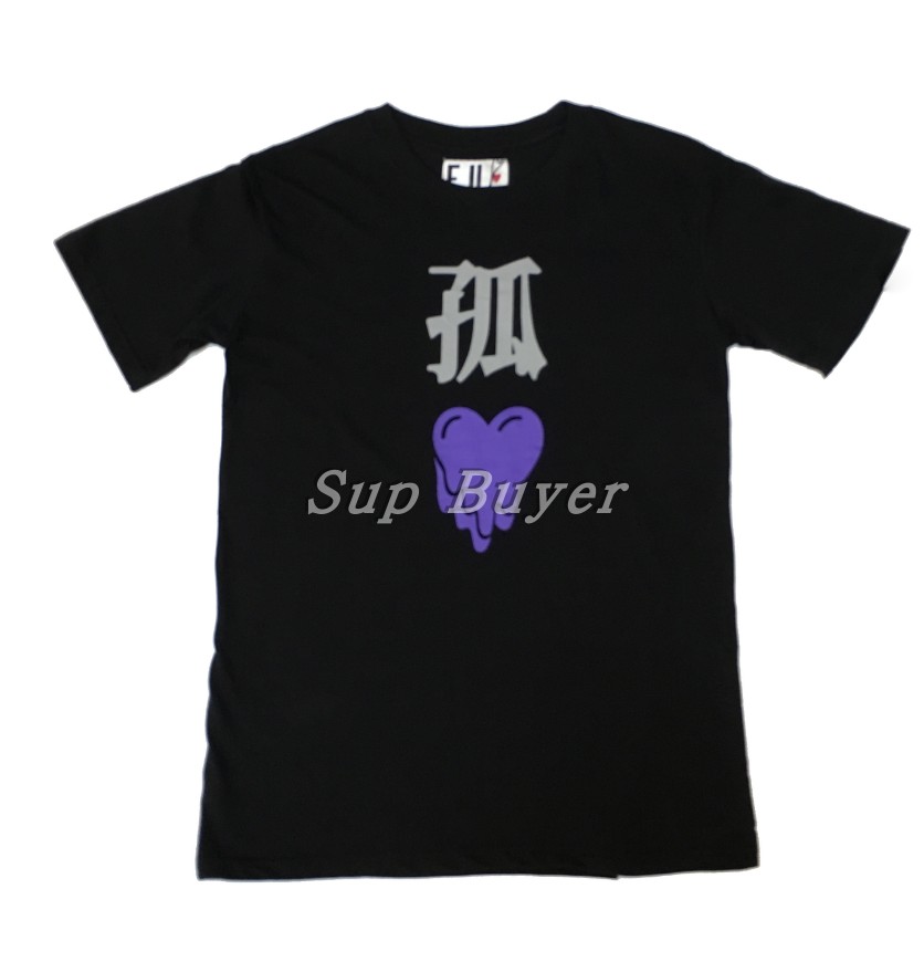 Edison Chen upper body EU INNERSECT exhibition tee purple dissolved heart love lonely short-sleeved T-shirt