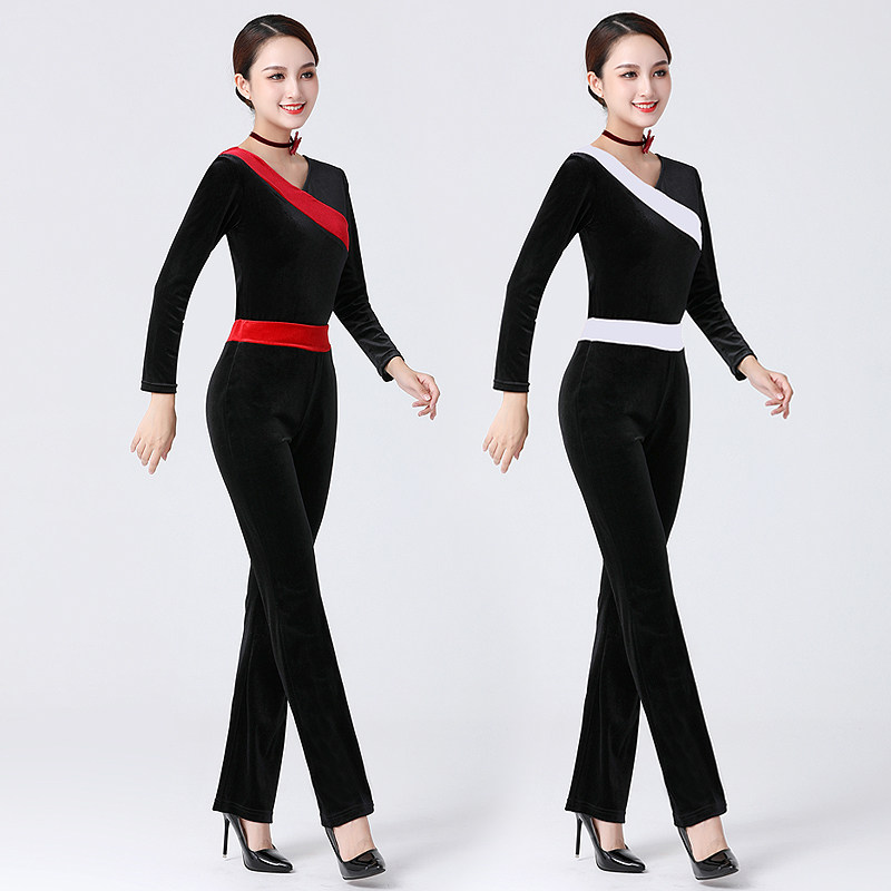 Liturgy body training suit for adults 2021 autumn and winter new collision suit dance suit high - end walking dress