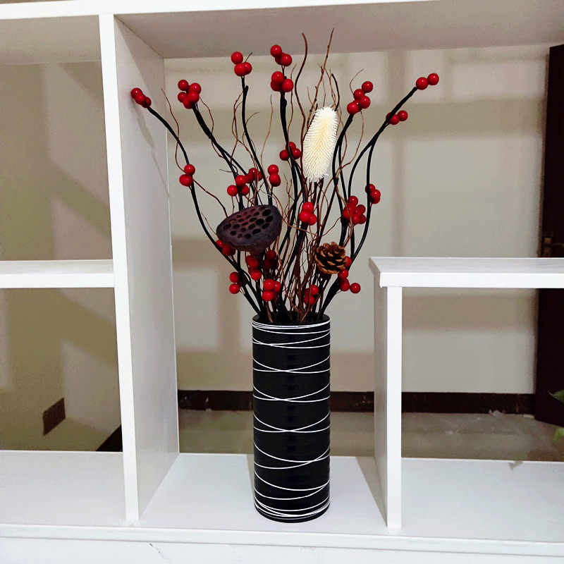 Desktop dried flower simulation rich fruit living room coffee table partition TV cabinet decorative flower creative dry branch red fruit decoration flower