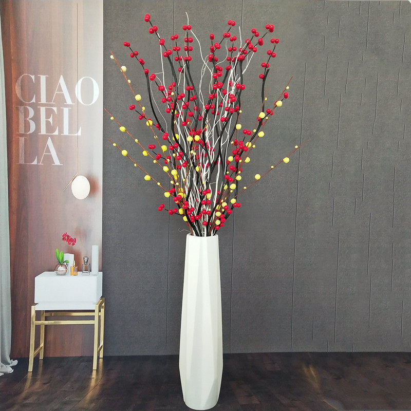 Living room floor creative pendulum piece emulated flower and fruit red fruit dried flower bouquet to open wedding celebration Fugui Auspicious Decorative Flowers