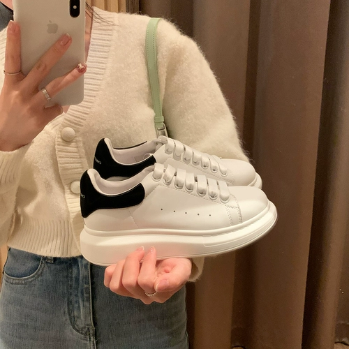 Кроссовки на платформе, белая обувь, из натуральной кожи