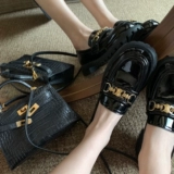 [Sheii su yinyin] eaton Back Garden ~ Arc de Triomphe круглая голова золотая пряжка густая базовая обувь лефу женская маленькая кожаная обувь весна