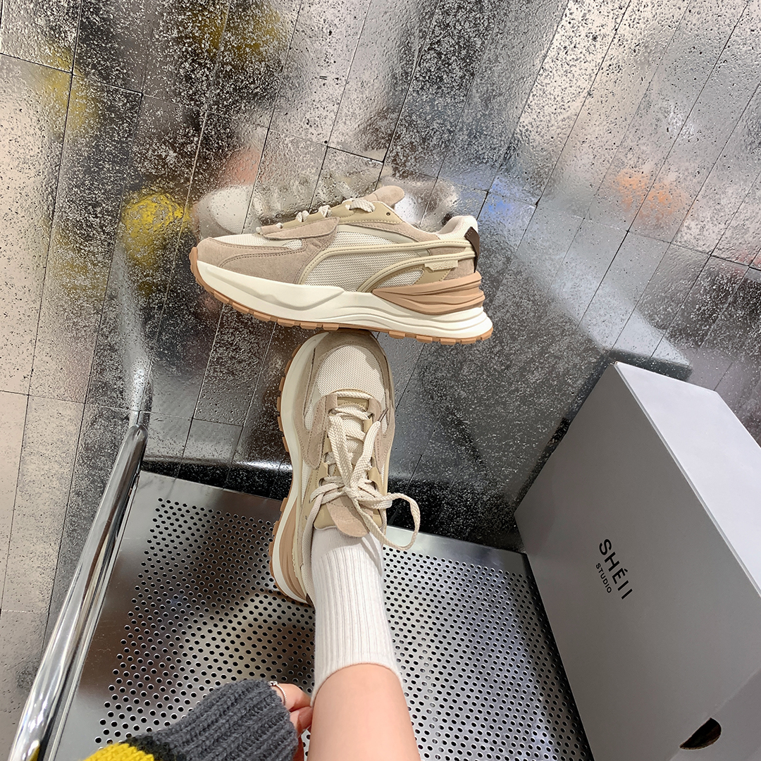 Sheii Suinin save girls ~ color piece thick leisure sports daddy shoes jogging Ghan shoes