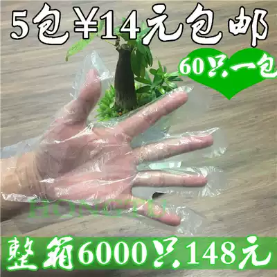 Disposable Gloves Food Food Hairdressing Eating Lobster Housekeeping Beauty Gloves Thickened Transparent Plastic PE Gloves