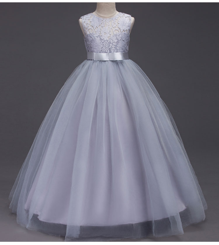 Trang phục dạ hội trẻ em lau phần dài nữ lớn trẻ em phần dài chủ hoa cô gái catwalk trình diễn piano trình diễn trang phục mới shop bán đồ trẻ em