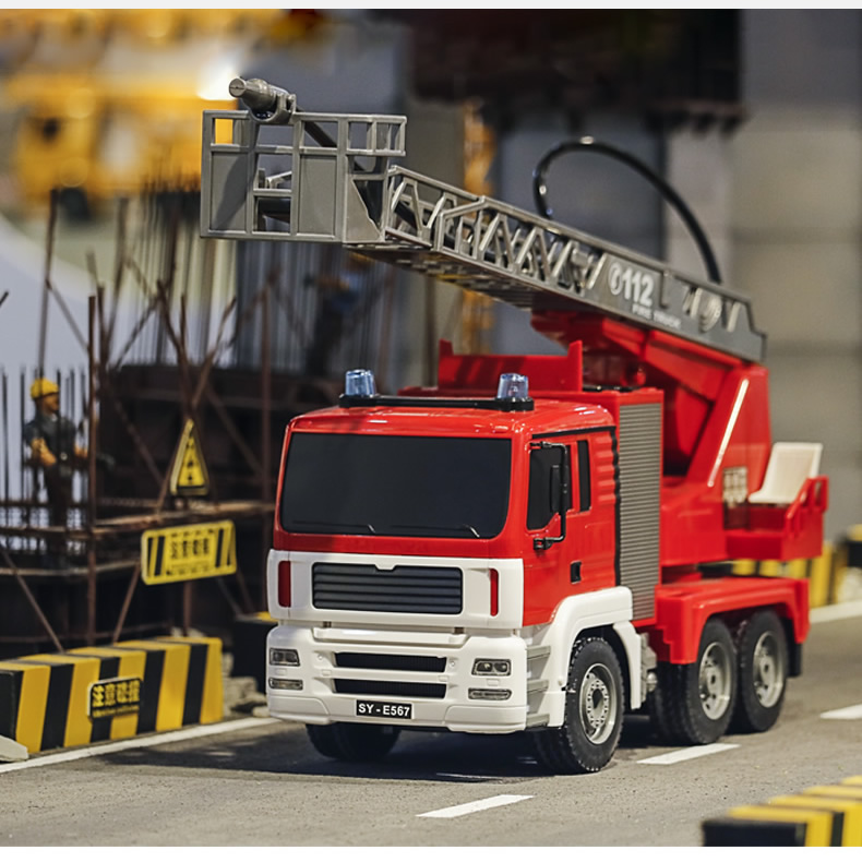 Double Eagle 119 Thang nâng điện Điều khiển từ xa Xe cứu hỏa Trẻ em Đồ chơi trẻ em Mô hình Bộ phun nước lớn đồ chơi điều khiển từ xa