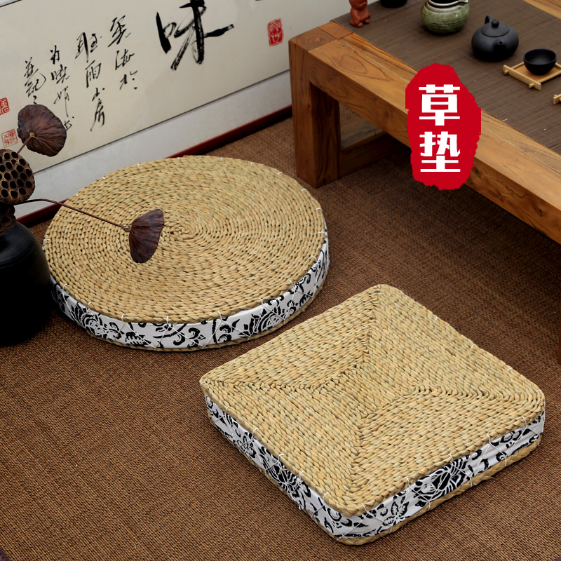 Futon cushion straw Japanese tea ceremony tatami cushion floating window cattail mat sitting on the ground meditation meditation mat