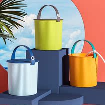 Plastic Bucket Thickening Durable Bucket Stool Plastic Bucket Thickened can sit Home Handwashing tub Contained Bucket Size number