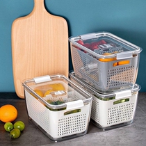Freezer Built-in Items Basket Double Plastic Drain Basket Freshness box Refrigerator containing box Seal adjustable Separator Fruits and vegetables