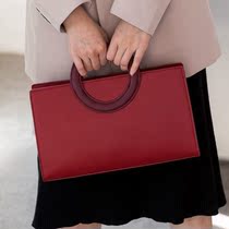 Hand Skew Satchel Womens Bag Red 2022 New Niche Design Genuine Leather Texture Large Capacity Handbag