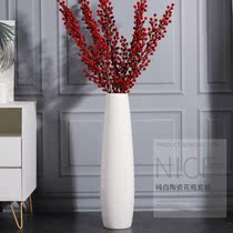 TV Two sides Decorative Pendulum piece Ceramic Vase Living Room Floor Pendulum dry flower flower arrangement Nordic creative minimalist white