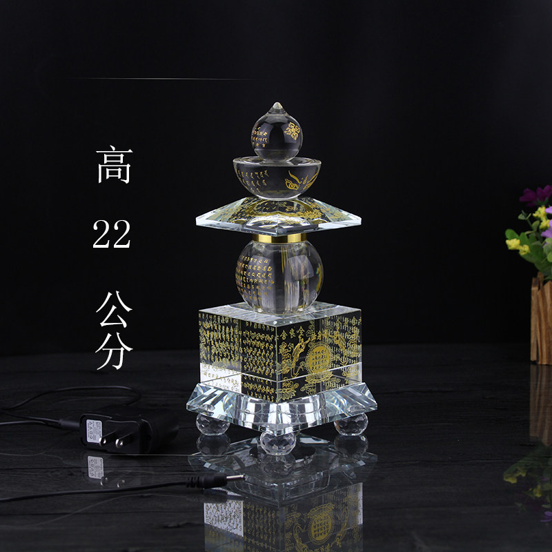 Crystal stupa five-color treasure casket India Dharani five-wheeled stupa all Tathagata secret whole body relic mantra tower