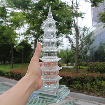 Crystal Wenchang Tower office desk decoration ornaments study living room craft 7-layer 32cm large size factory direct sale