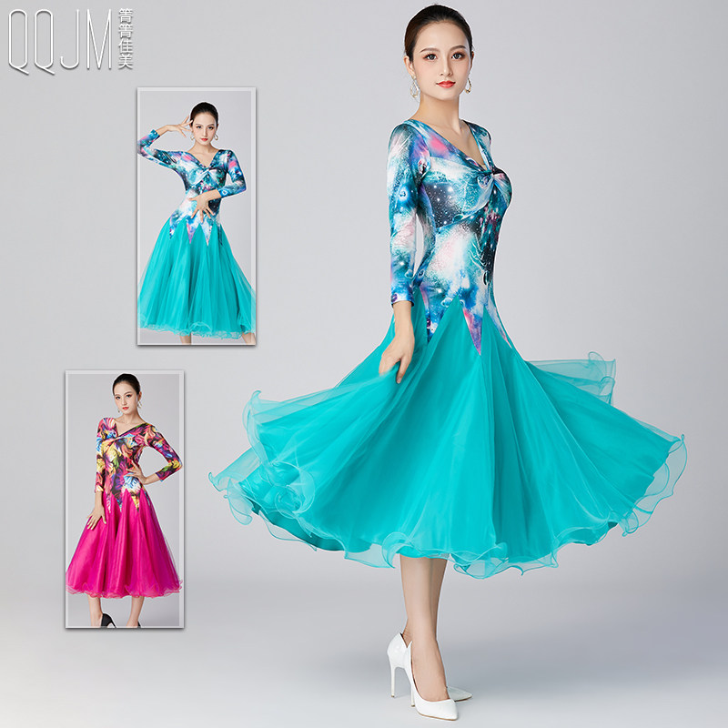 Yuji Modern Dance Dress New National Standard Dress Wears Long-sleeved Fashion Dance Dress